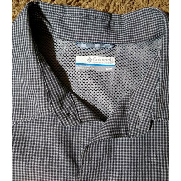 COLUMBIA MENS M BUTTON UP LIGHTWEIGHT OUTDOORS SHORT SLEEVE STRIPED SHIRT EUC - Picture 2 of 6